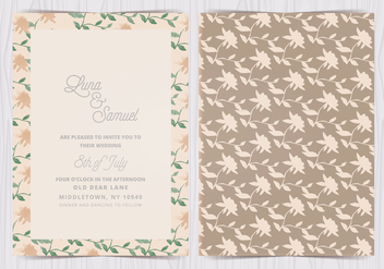 Vector Floral Wedding Invite - бесплатный vector #412597