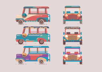 Jeepney Colorful Vector - vector gratuit #412867 