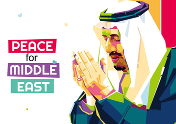 Peace for Middle East - Popart Portrait - Free vector #412927
