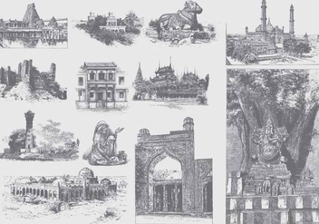 Gray India Illustrations - vector gratuit #412967 