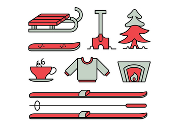 Winter activities icon set - vector gratuit #412977 