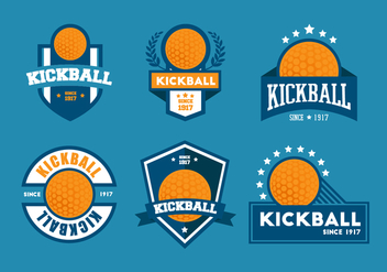 Kickball Vector Badge Sets - Kostenloses vector #412987