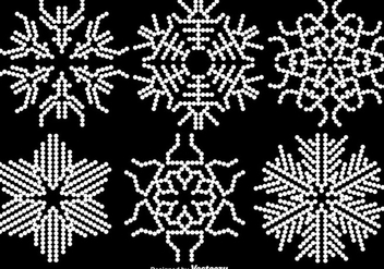White Abstract Snowflakes - Vector - Kostenloses vector #413787