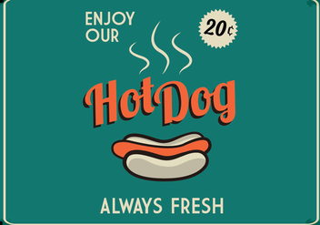 Retro Hot Dog Sign - Free vector #413997