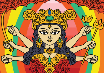 Free Durga Vector Background - Free vector #416017