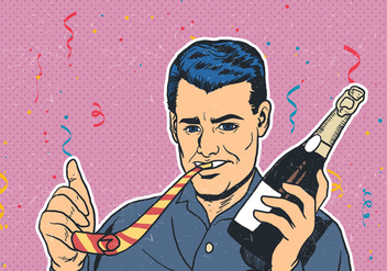 Party Celebration With Party Blower - Kostenloses vector #416167