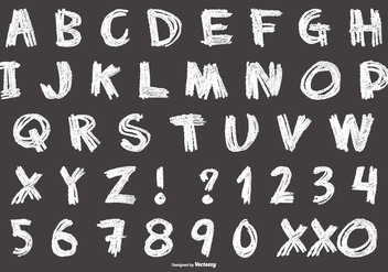 Messy Chalk Style Alphabet - vector #416387 gratis