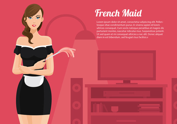 French Maid Cartoon Vector Free - бесплатный vector #416497