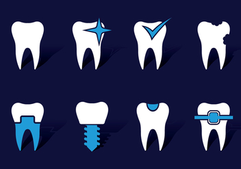 Dentista Icons - vector #416547 gratis