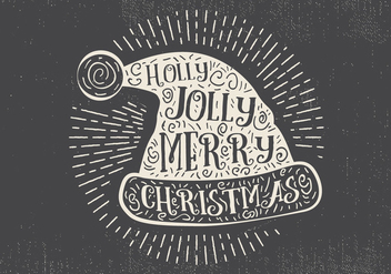 Free Vintage Hand Drawn Christmas Hat With Lettering - Free vector #416687