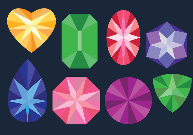 Colored Gems Sets - vector gratuit #416727 