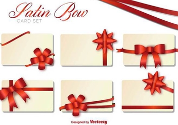 Vector Set Of Christmas Cards With Bows - Kostenloses vector #417027