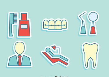 Dentist Element Icons Vector - vector gratuit #417337 