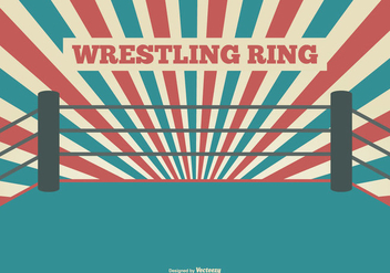 Flat Style Wrestling Ring Illustration - vector gratuit #418017 