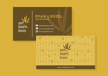 Bamboo Business Card Template Free Vector - vector gratuit #418197 