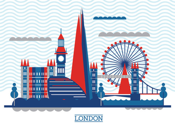 Vector Illustration The Shard and The London Skyline - vector #418317 gratis