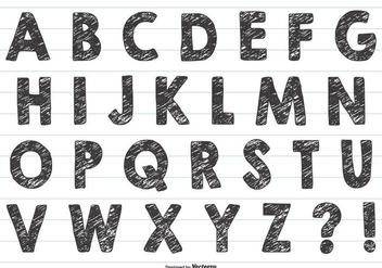 Grunge Style Hand Drawn Alphabet - vector gratuit #418977 
