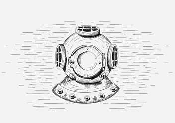 Free Vector Diving Helmet Illustration - vector gratuit #419037 