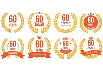 60th Badges - Free vector #419107