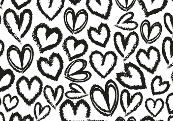 Vector Seamless Pattern With Hand Drawn Hearts - Free vector #419767