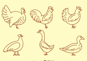 Fowl Line Icons Vector - бесплатный vector #419847