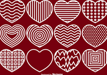 Vector Hearts Line Icons Set - Free vector #419997