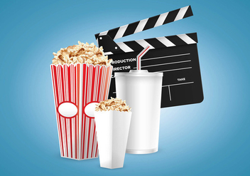 Vector Cinema and Popcorn Box - Kostenloses vector #420097