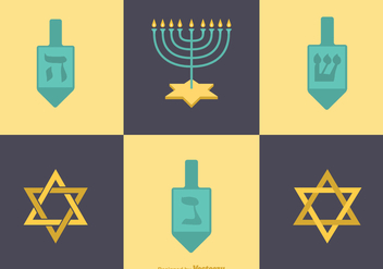 Free Vector Flat Hanukkah Icons - Free vector #420377