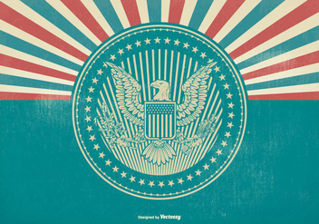 American Eagle Seal on Retro Background - Free vector #420997