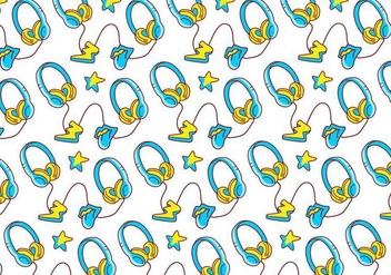 Teal Head Phone Background - Free vector #421177