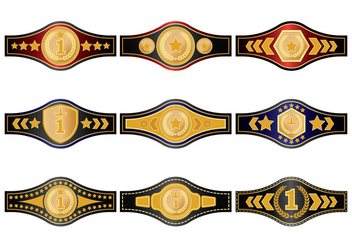 Gold Championship Belt Vectors - vector gratuit #421317 