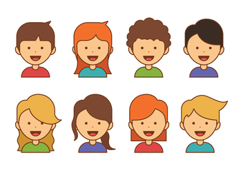 Kids Avatar Icons - Free vector #423147