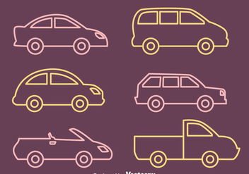 Car Outline Vectors Collection - Free vector #423537