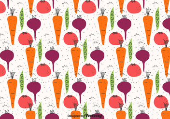 Doodle Vegetables Pattern - vector gratuit #423657 