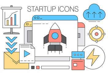 Collection of Startup Icons in Vector - vector gratuit #423987 