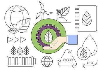New Energy and Ecological Recycling Thin Line Designed Icons - Free vector #424027