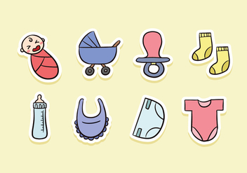Baby Sticker Icons - Kostenloses vector #424097