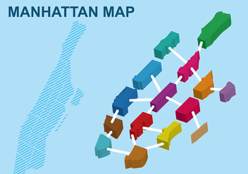 Blocky Manhattan Map - vector #424147 gratis