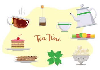 High Tea Time Vectors - vector gratuit #424597 