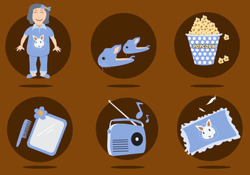 Slumber Party Icons Vector - Free vector #424847