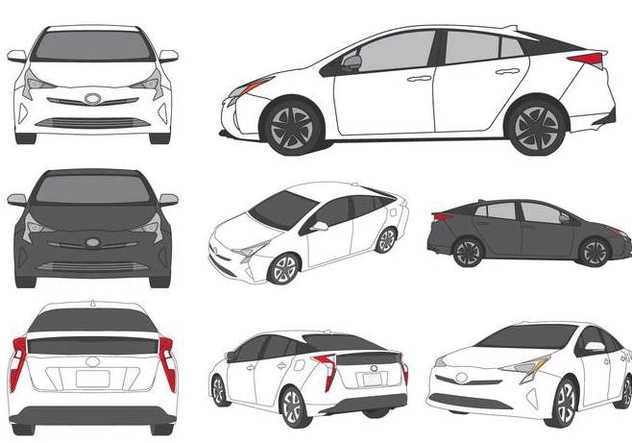 Prius Car Illustration - Free vector #425107