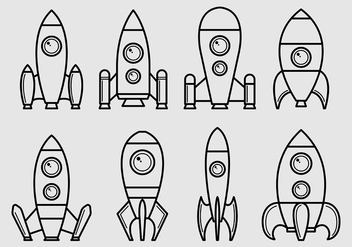 Set Of Starship Icons - Free vector #425247