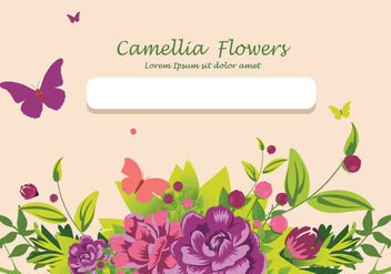 Camellia flowers invitation card design illustration - vector #426107 gratis
