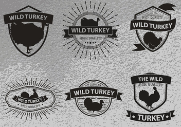 Wild turkey silhouette logo label - бесплатный vector #426117
