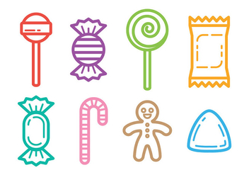 Outlined Candy Icons Vector - vector #426157 gratis