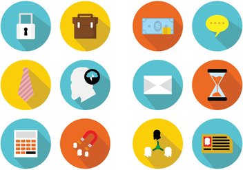 Colorful Flat Business Icons - Free vector #426387