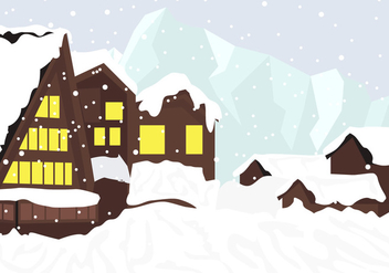 Chalet In The Mountains - Free vector #426697