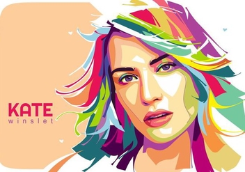 Kate Winslet Vector Popart Portrait - Free vector #427237