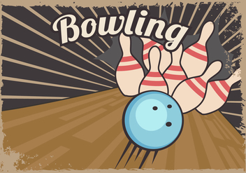 Retro Bowling Lane Template - vector gratuit #427257 