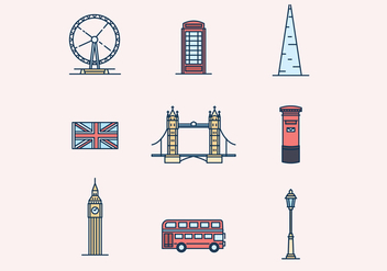 England Theme Icons - vector #427317 gratis